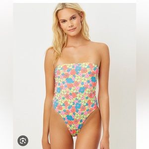NWOT - Frankie’s Bikini Stella Strapless One Piece Swimsuit - Groovy Sz L